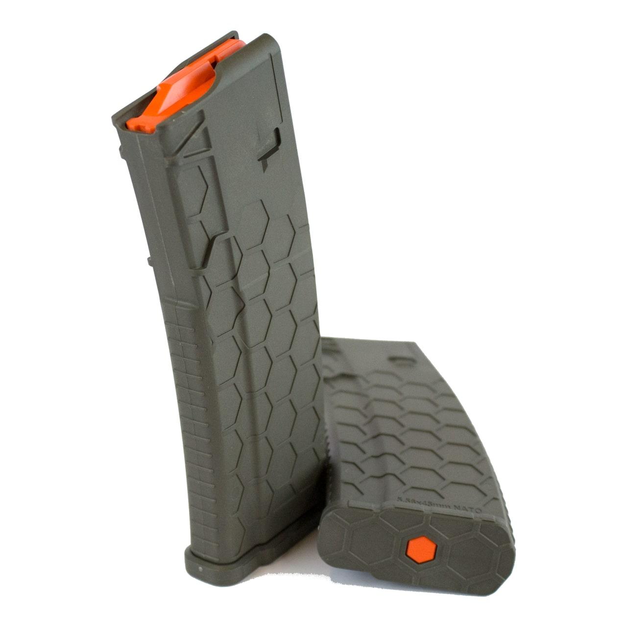 Sentry Hexmag Series 2 AR-15/M4/M16 Rifle Magazine OD Green with Orange Follower