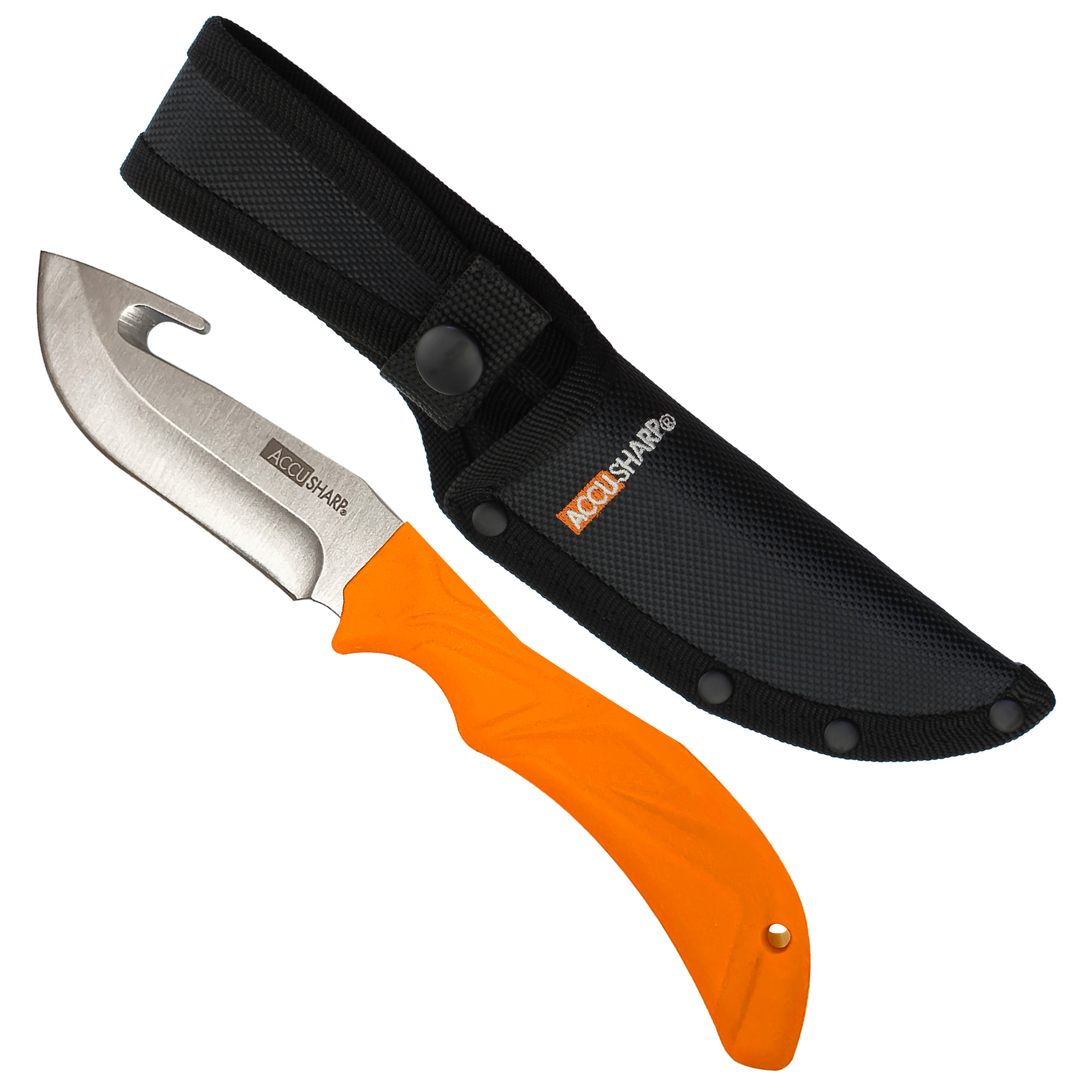 AccuSharp Gut-Hook Knife Orange Shth Fixed Blade Knife