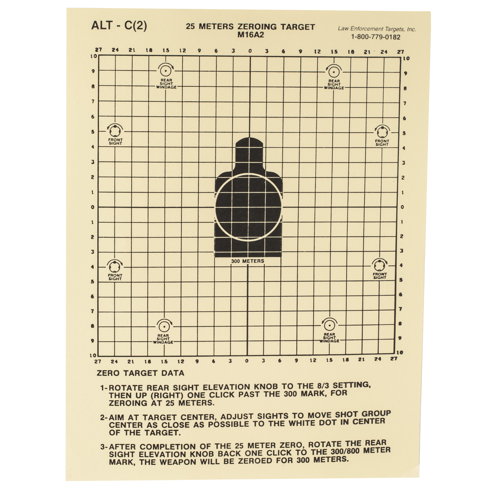 Action Target Action Tgt 25 Meters Dod M16a2 100PK Target
