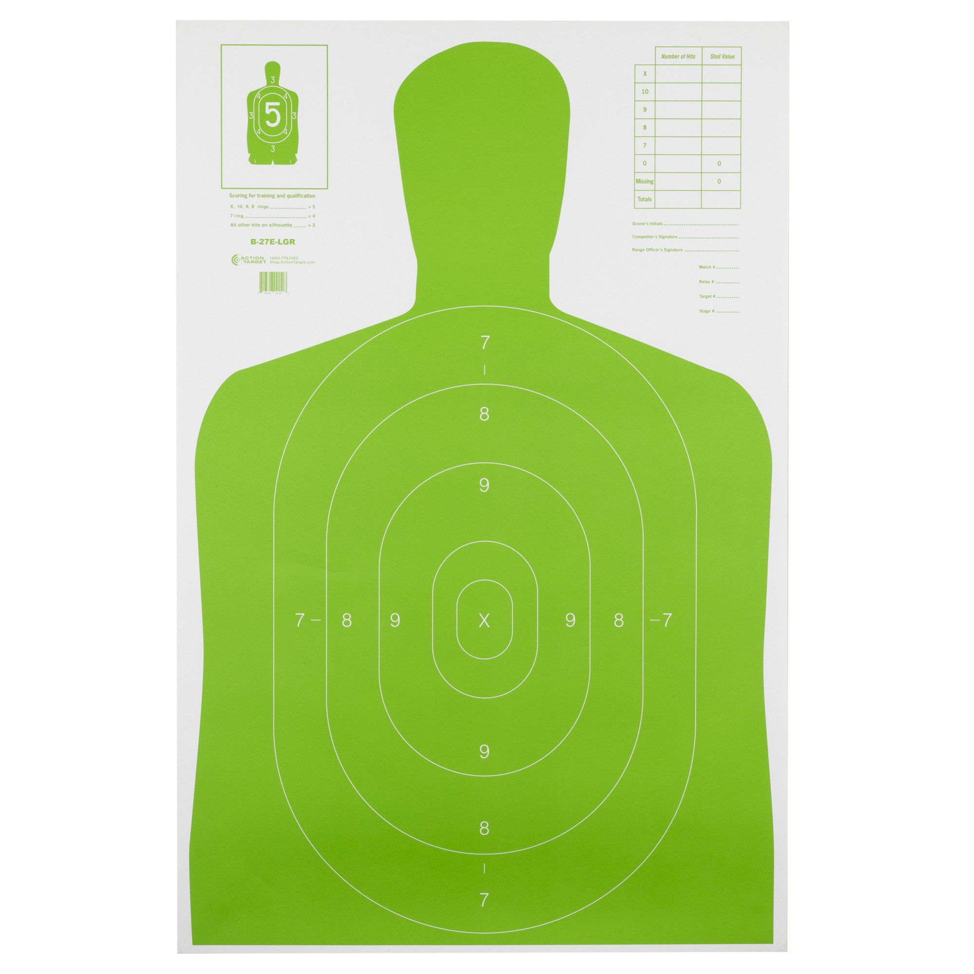 Action Target Action Tgt Hivis Flor Green B27e 100PK Target