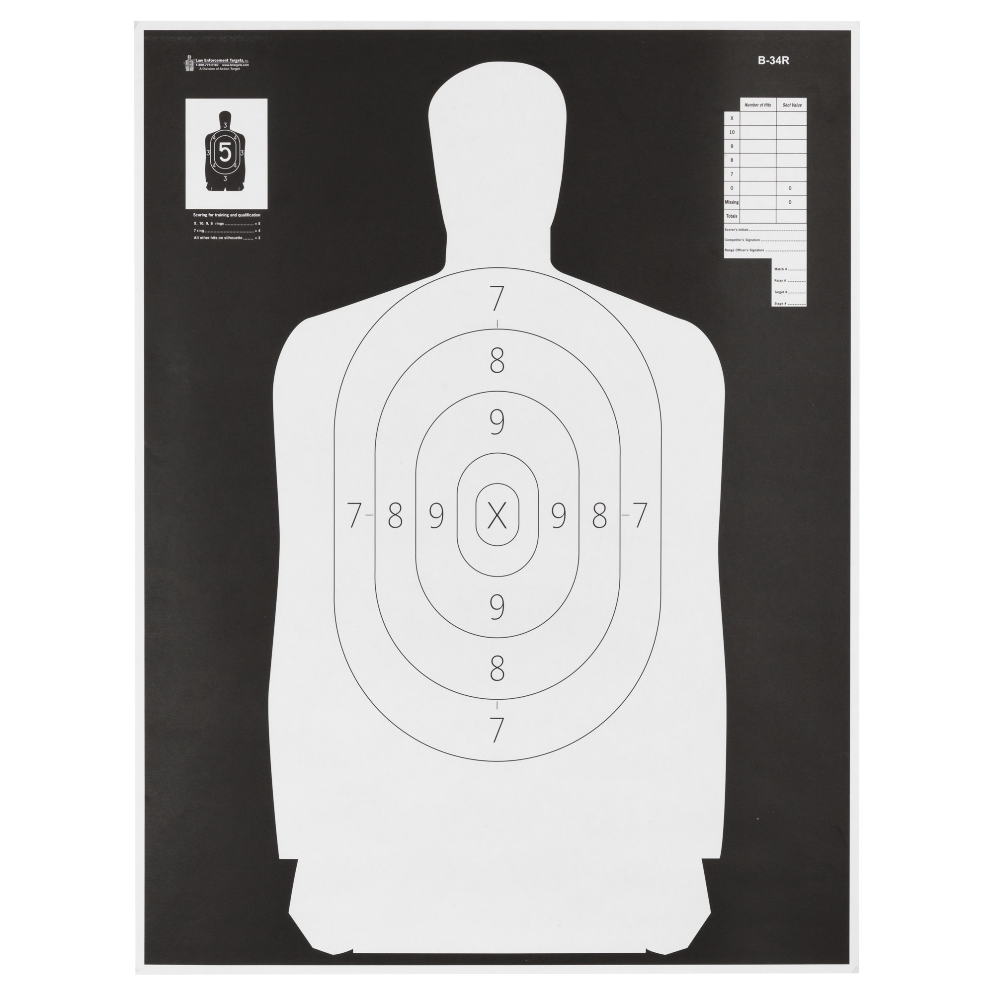 Action Target Action Tgt B34 Black/wht Silho 100PK Target