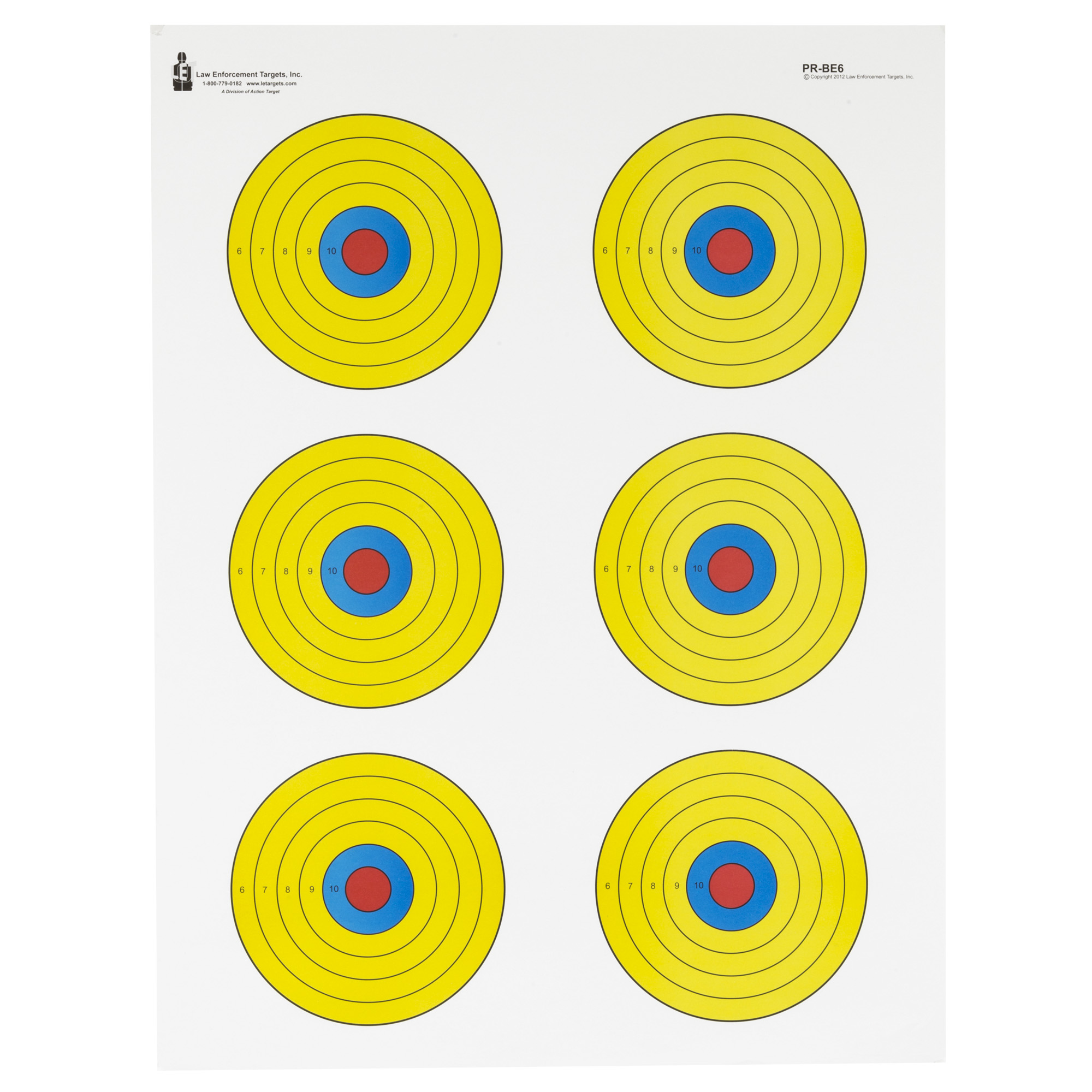 Action Target Action Tgt Bright 6 Bullseye 100PK Target