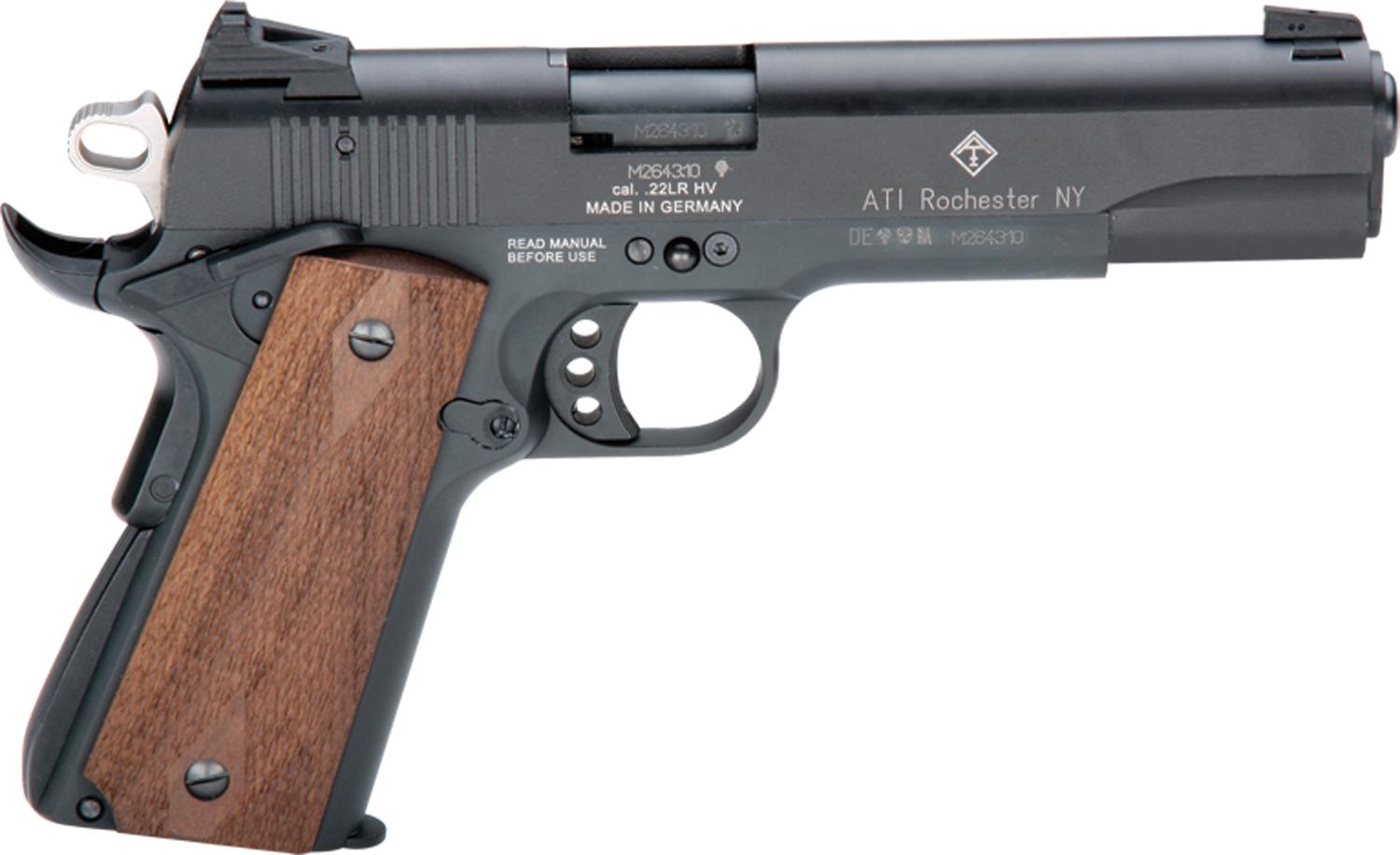 American Tactical Inc-ATI ATI GSG M1911 Handgun .22 LR 10rd Magazine 5" Barrel Wood Grips Threaded Barrel