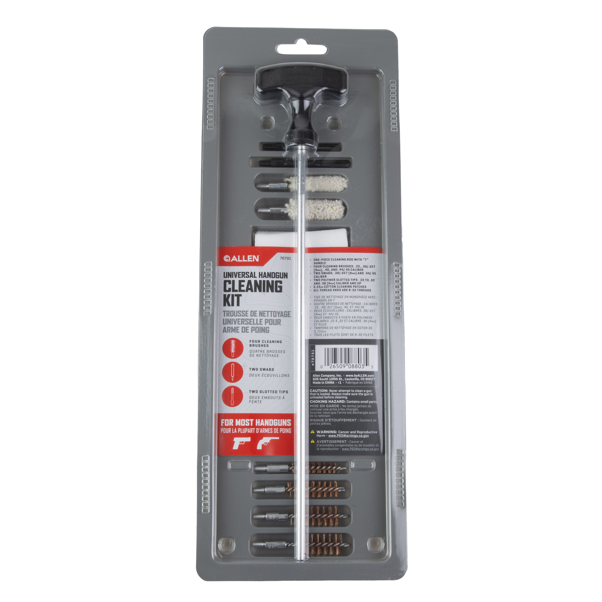 Allen Company Allen Universal Handgun Cleaning Kit .22 to .45 Cal 10" Rod