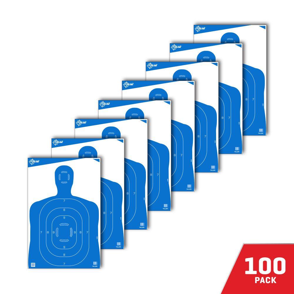 Allen EZ-Aim Silhouette Paper Shooting Targets 23"W x 35"H Blue 100/ct Allen EZ-Aim Silhouette Paper Shooting Targets 23"W x 35"H Blue 100/ct