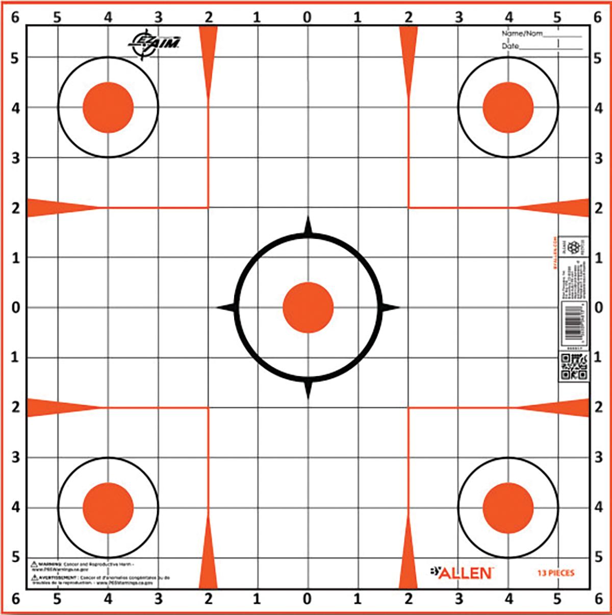 The Allen Company Inc. Allen EZ AIM Paper Targets Sight-In Grid 12x12 -12/ct