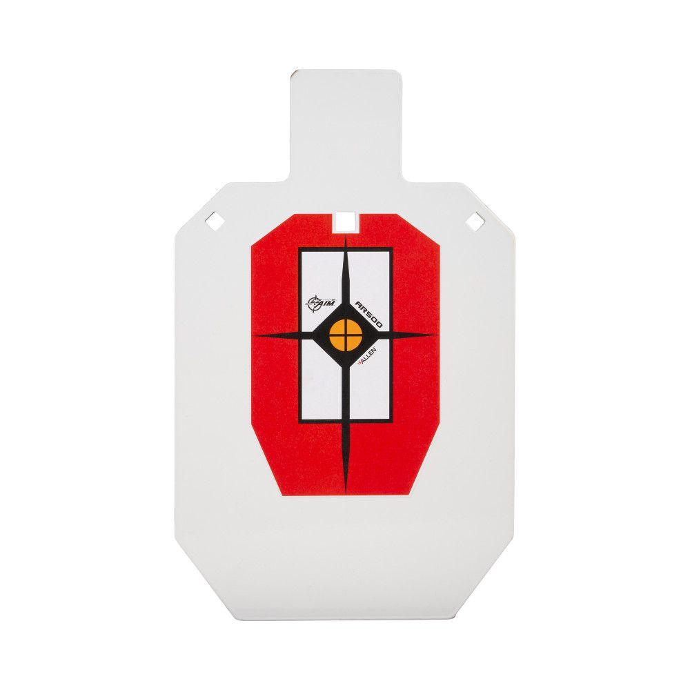 The Allen Company Inc. EZ-Aim Hardrock AR500 IPSC Silhouette Shooting Target 9"W x 14.875H" White/Red/Black