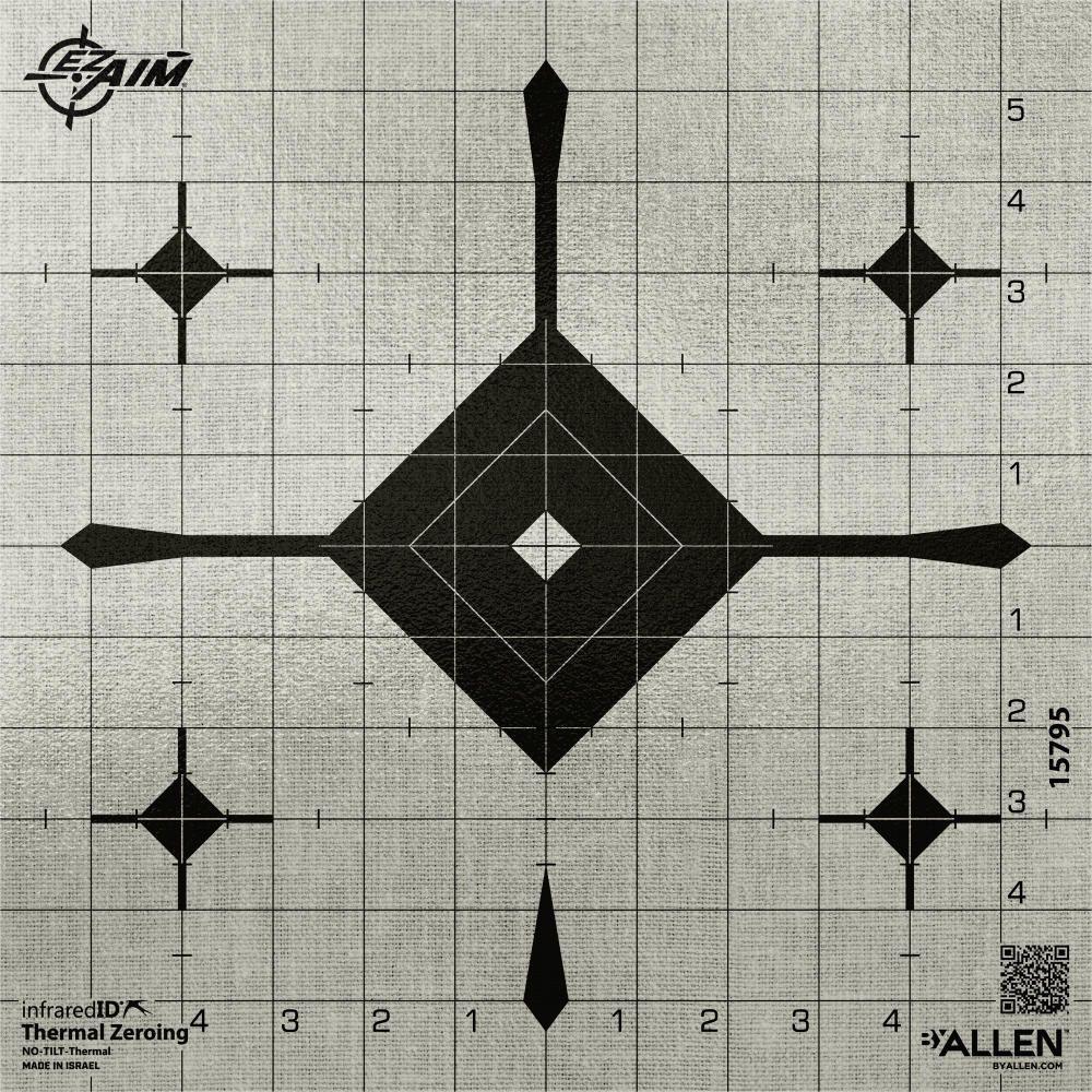 The Allen Company Inc. Allen EZ Aim Thermal ID Grid Bullseye Paper Target 12" x 12" - Gray
