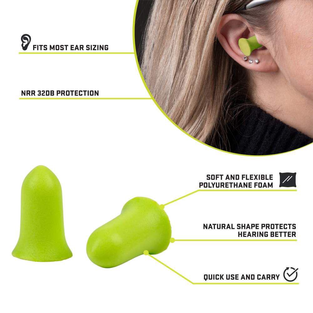 Allen ULTRX Tapered Foam Ear Plugs 32dB Lime 25 Pairs Jar Allen ULTRX Tapered Foam Ear Plugs 32dB Lime 25 Pairs Jar