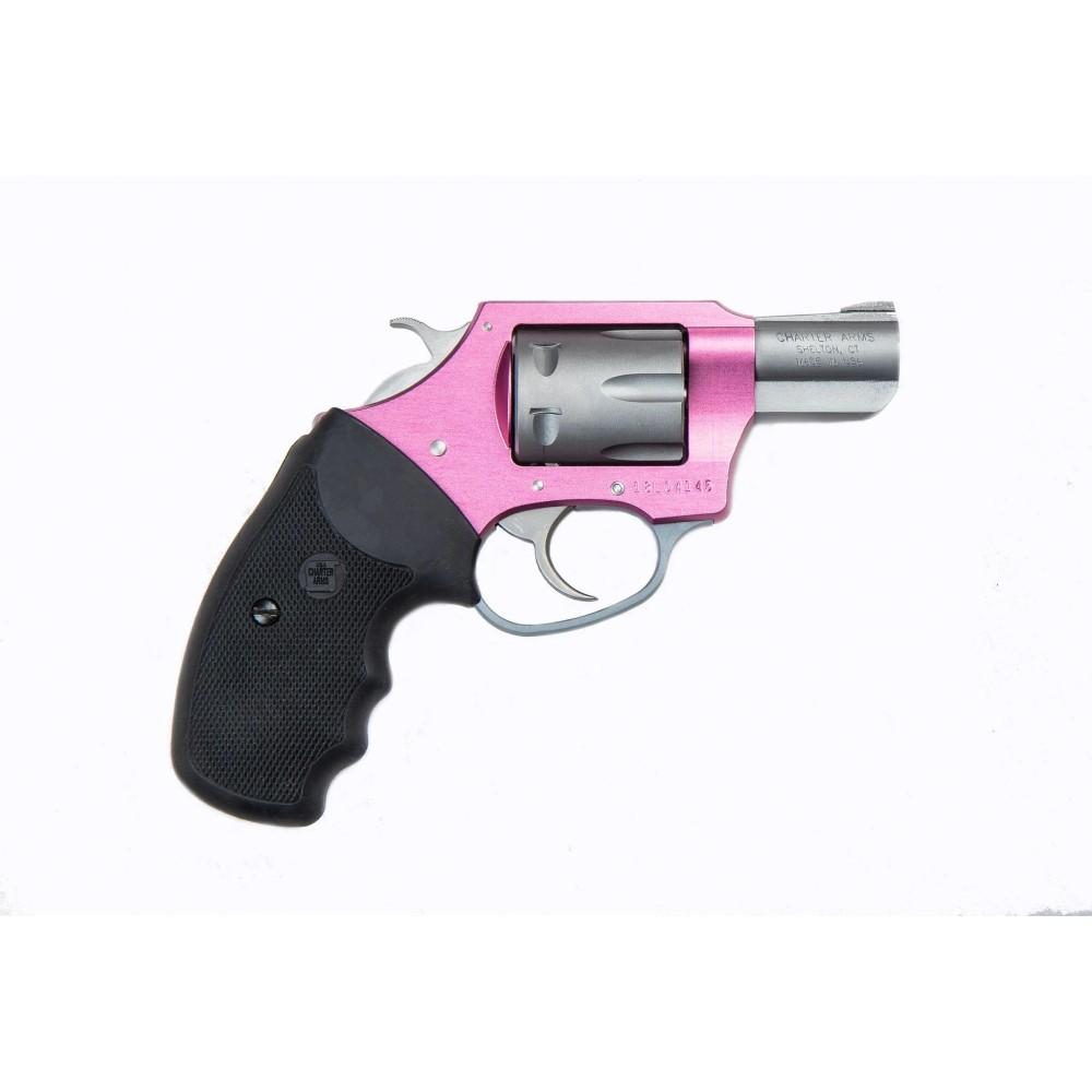 Charter Arms Charter Pink Lady Handgun .22 LR 8rd Capacity 2" Barrel Pink with Full Size Black Grip