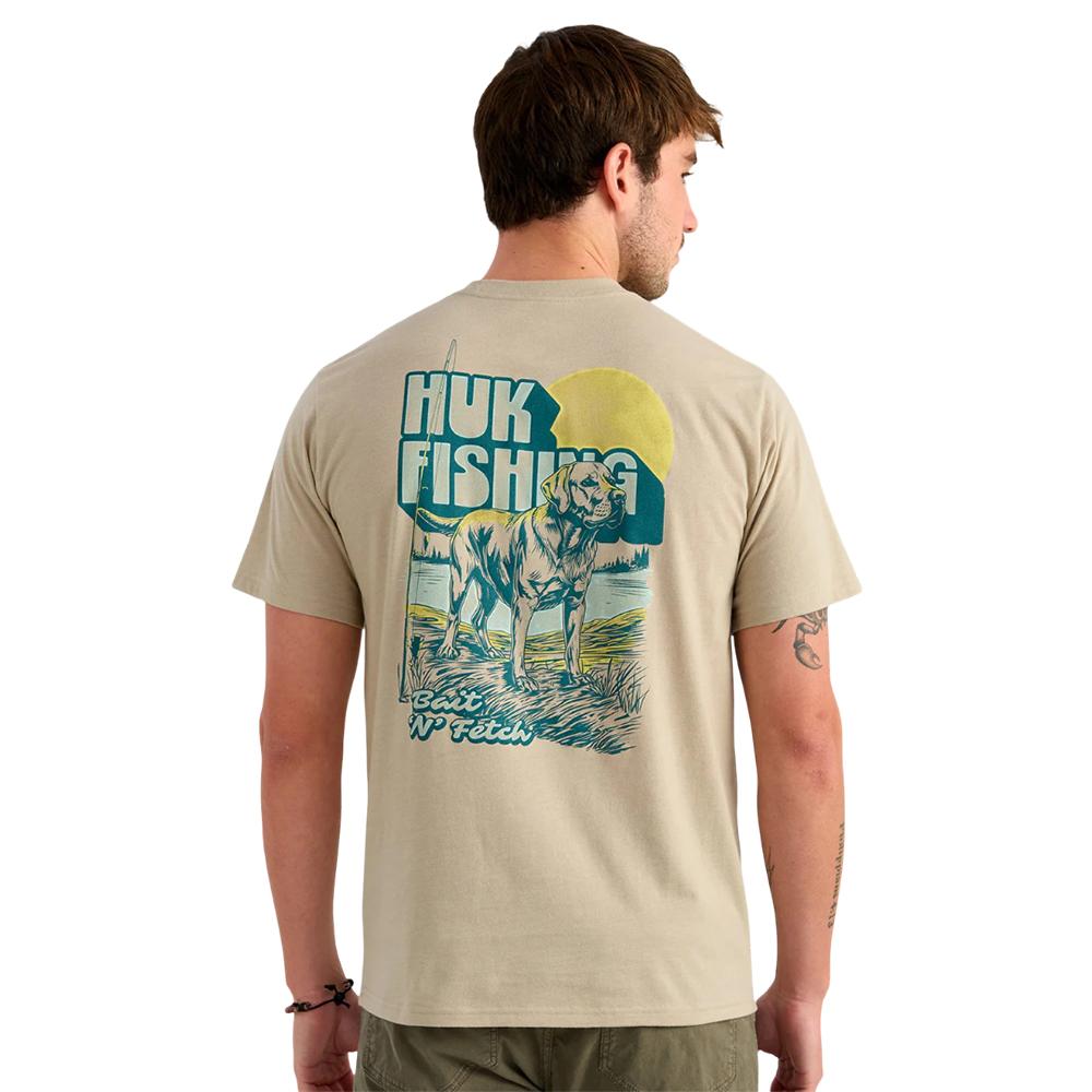 Marolina DBA HUK Huk Bait 'N Fetch Short Sleeve Tee River Rock Heather L