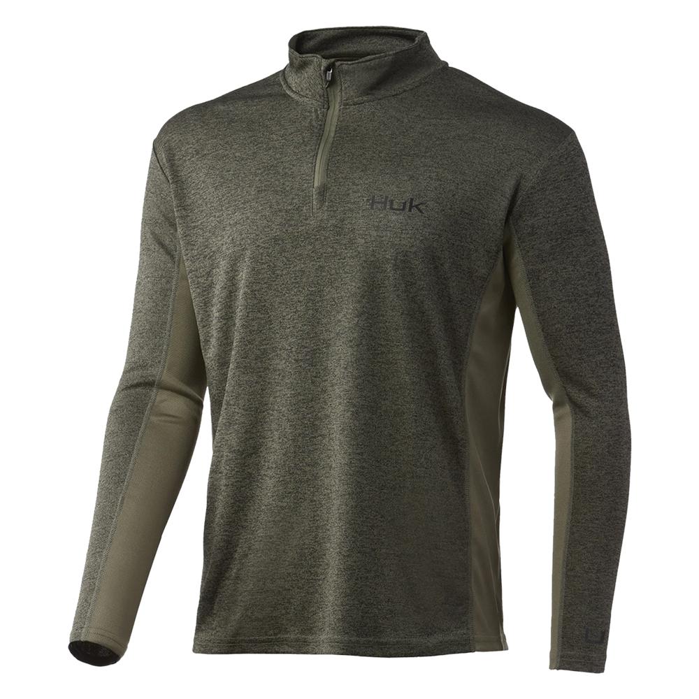 Marolina DBA HUK Huk Coldfront 1/4 Zip Long Sleeve Shirt Heather Moss S