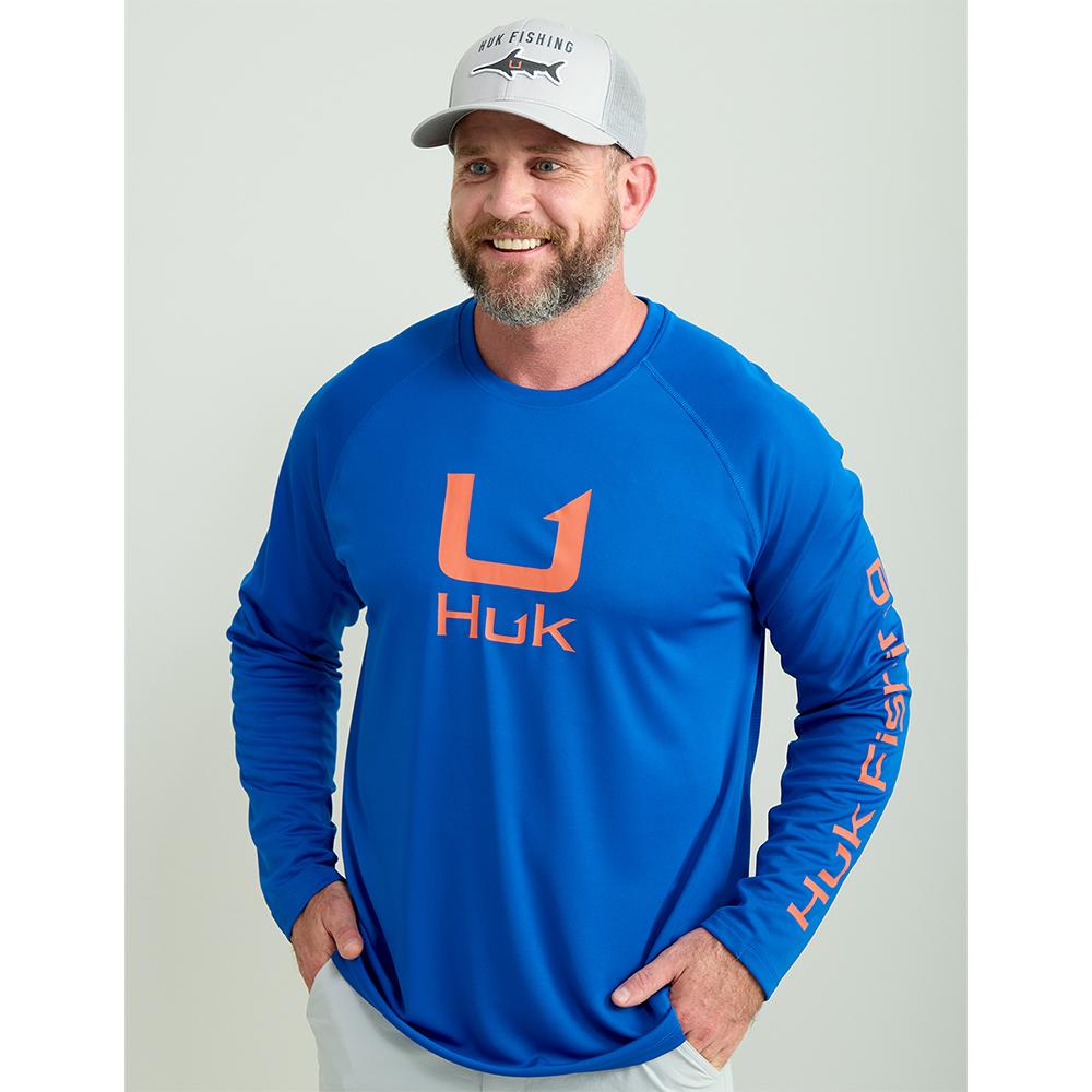 Marolina DBA HUK Huk Icon Crew Long Sleeve Shirt Ocean Blue S
