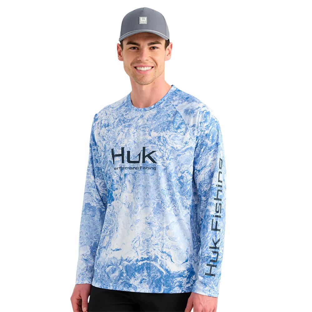Marolina DBA HUK Huk Mossy Oak Pursuit Performance Long Sleeve Crew Shirt MO Regatta 2XL