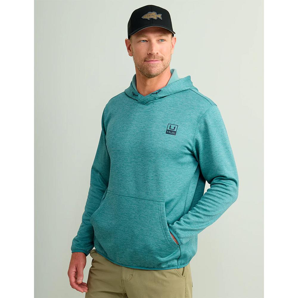 Marolina DBA HUK Huk Huk'd Up Performance Fleece Hoodie Storm Blue Heather 2XL