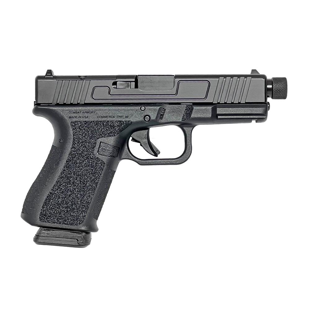 Combat Armory Combat CA19 OR Handgun 9mm Luger 15rd Magazine 4.49" Threaded Barrel Black with Standard