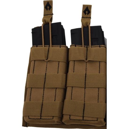 Advance Warrior Solutions LLC Advance Warrior Solutions Open Top Double Magazine Pouch Tan