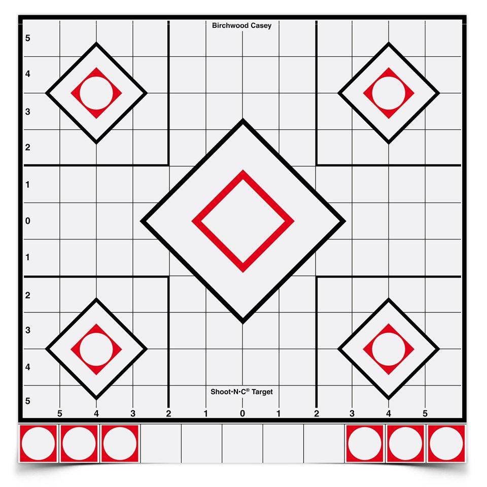 Birchwood Casey Birchwood Shoot-N-C White/Black Sight-In Target 5 12" 5/ct with 55 Pasters