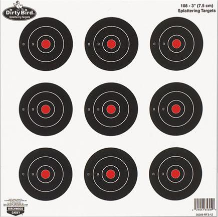 Birchwood Casey Birchwood Dirty Bird 3" - 192 Bull's-Eye Targets - 12-Pack