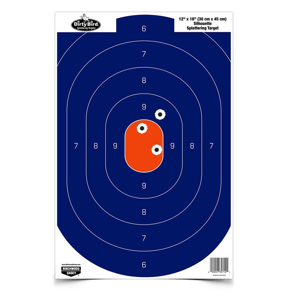 Birchwood Casey Birchwood Dirty Bird Silhouette Paper Target 12"x18" Blue/Orange 50/ct