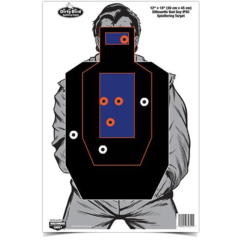 Birchwood Casey Birchwood Dirty Bird 12" x 18" Bad Guy IPSC Silhouette Target 8/ct