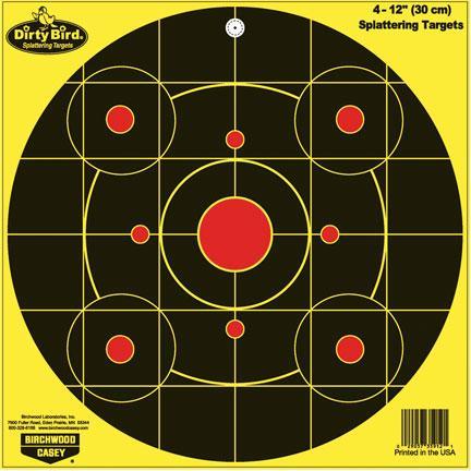 Birchwood Casey Birchwood Dirty Bird Bulls-Eye Sight-In Targets 12" Round 4/ct