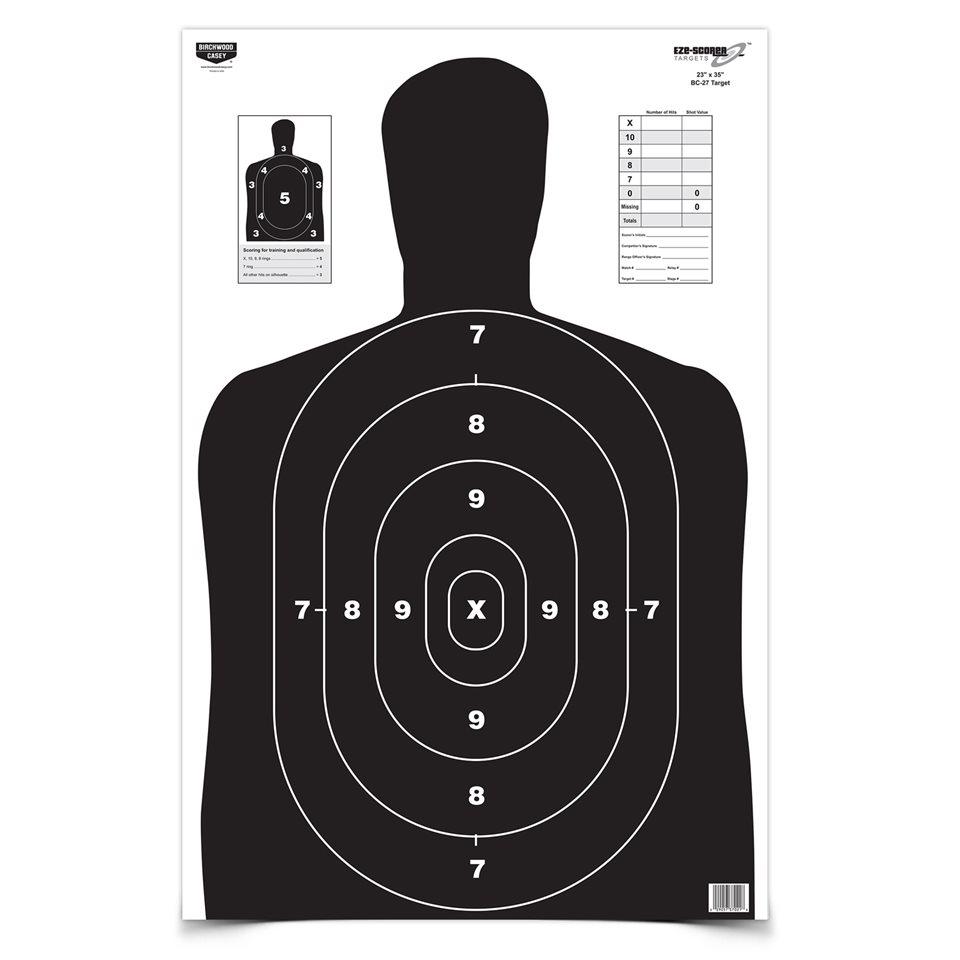 Birchwood Casey Birchwood Eze-Scorer BC-27 Black Paper Target - 23"x35" 5/ct