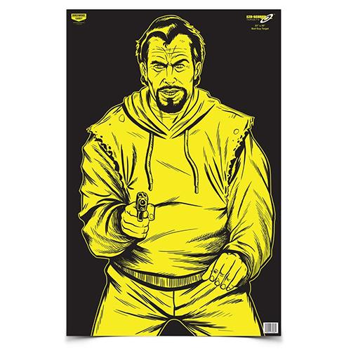 Birchwood Casey Birchwood EZE-Scorer 23" x 35" BC Bad Guy Paper Targets Black/Yellow 5/ct Folded