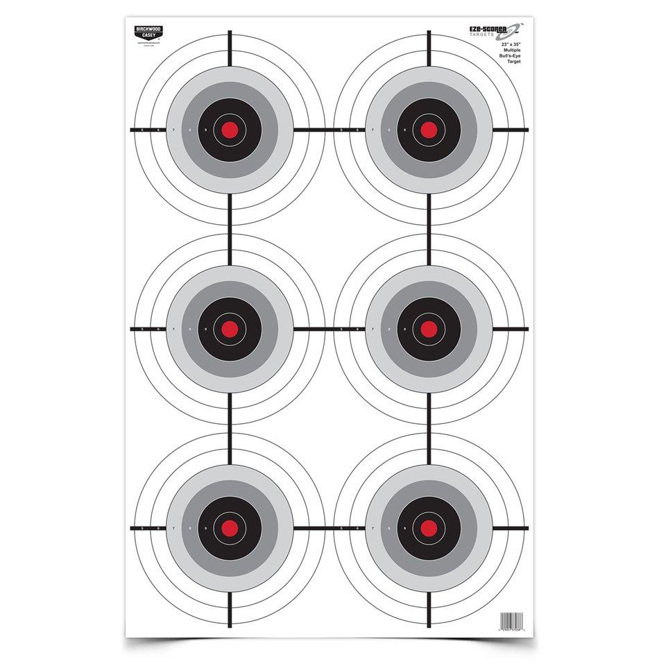 Birchwood Casey Birchwood Eze-Scorer Multiple Bull's-Eye Paper Target 23"x35" 5/ct