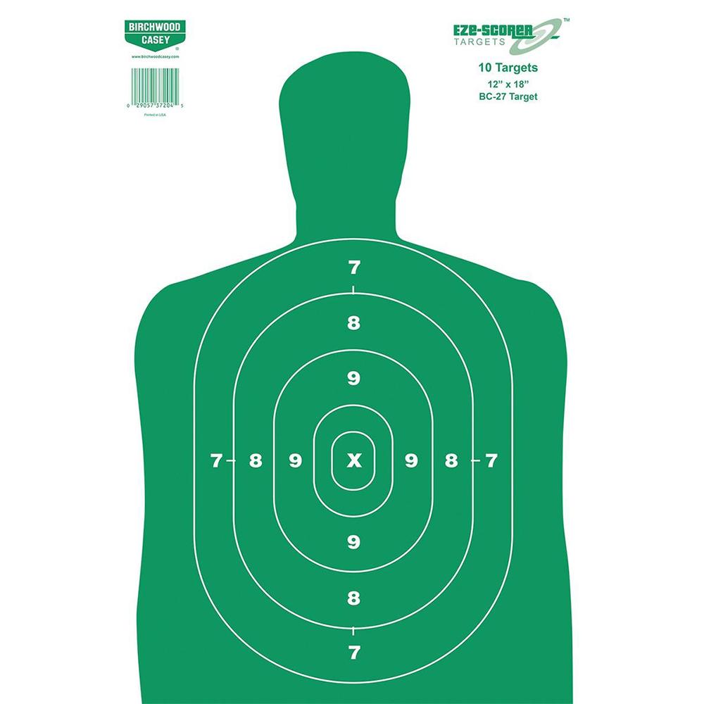 Birchwood Casey Birchwood Eze-Scorer Targets BC27 Green 12"x18" 10/ct