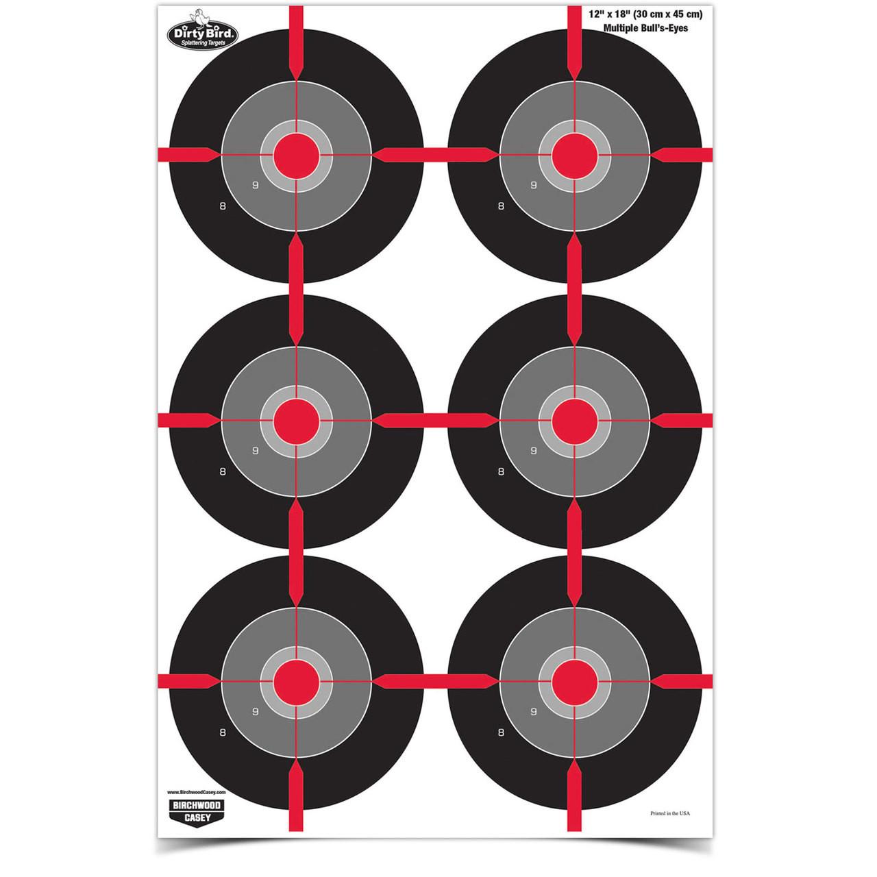 Birchwood Casey Birchwood Dirty Bird 12"x18" Splatter Target Multiple Bull's Eye 100/ct
