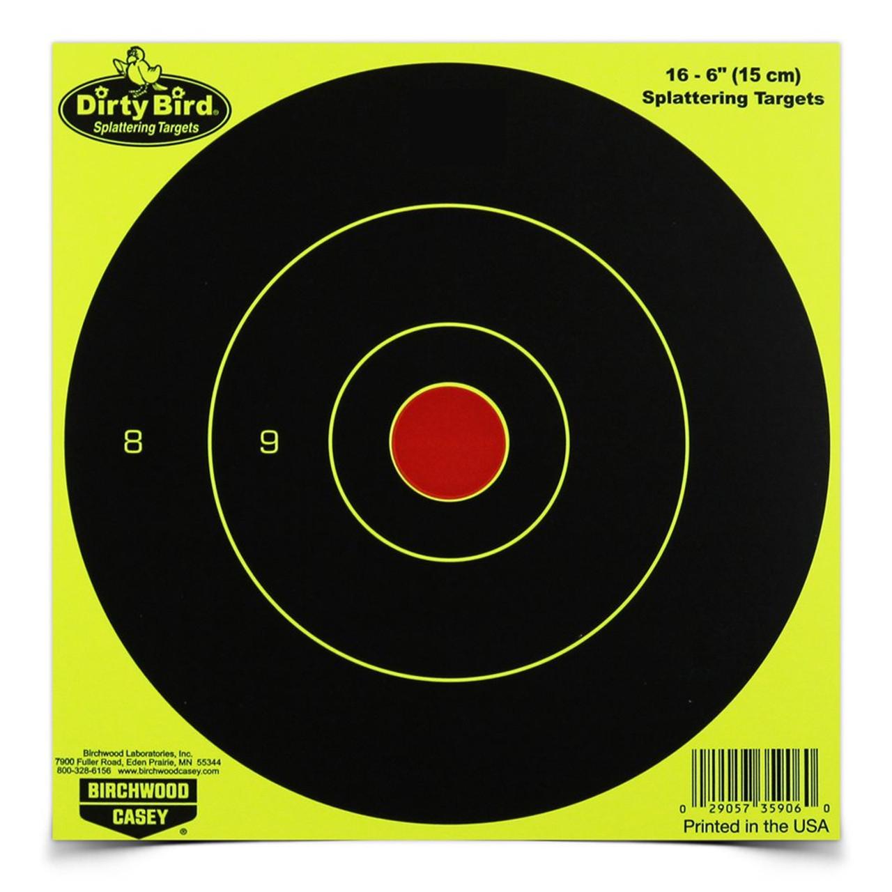 Birchwood Casey Birchwood Dirty Bird 6" Yellow Bull's Eye Targets 100/ct