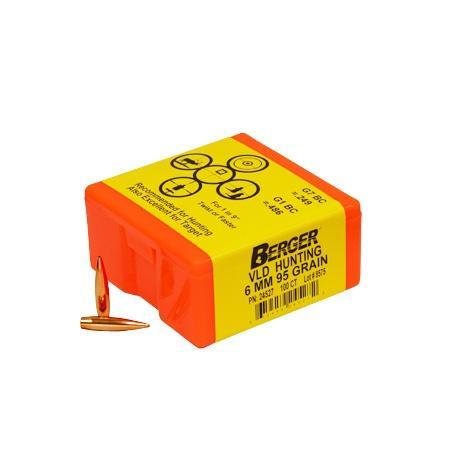 Berger Bullets Berger Match Grade Hunting Bullets 6mm .243" 95 gr VLD Hunter 100/rd