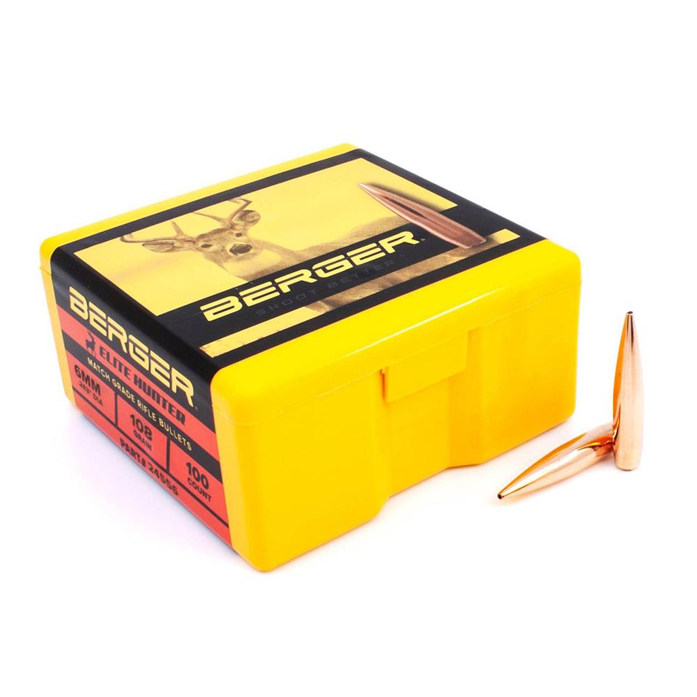 Berger Bullets Berger Elite Hunter Rifle Bullets 6mm 108 gr HPBT 100/ct