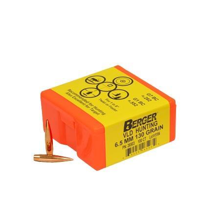 Berger Bullets Berger Match Grade Hunting Bullets 6.5mm .264" 130 gr VLD Hunter 100/ct