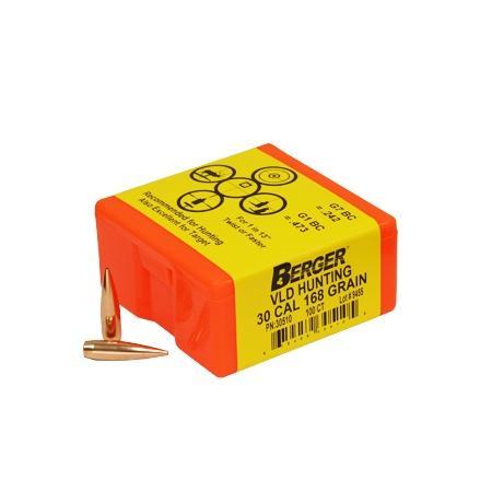 Berger Bullets Berger Match Grade Hunting Bullets .30 cal .308" 168 gr VLD Hunter 100/ct