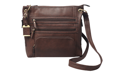 Bulldog Cases Bulldog Large Cross Body Style Purse w/Holster Chocolate Brown