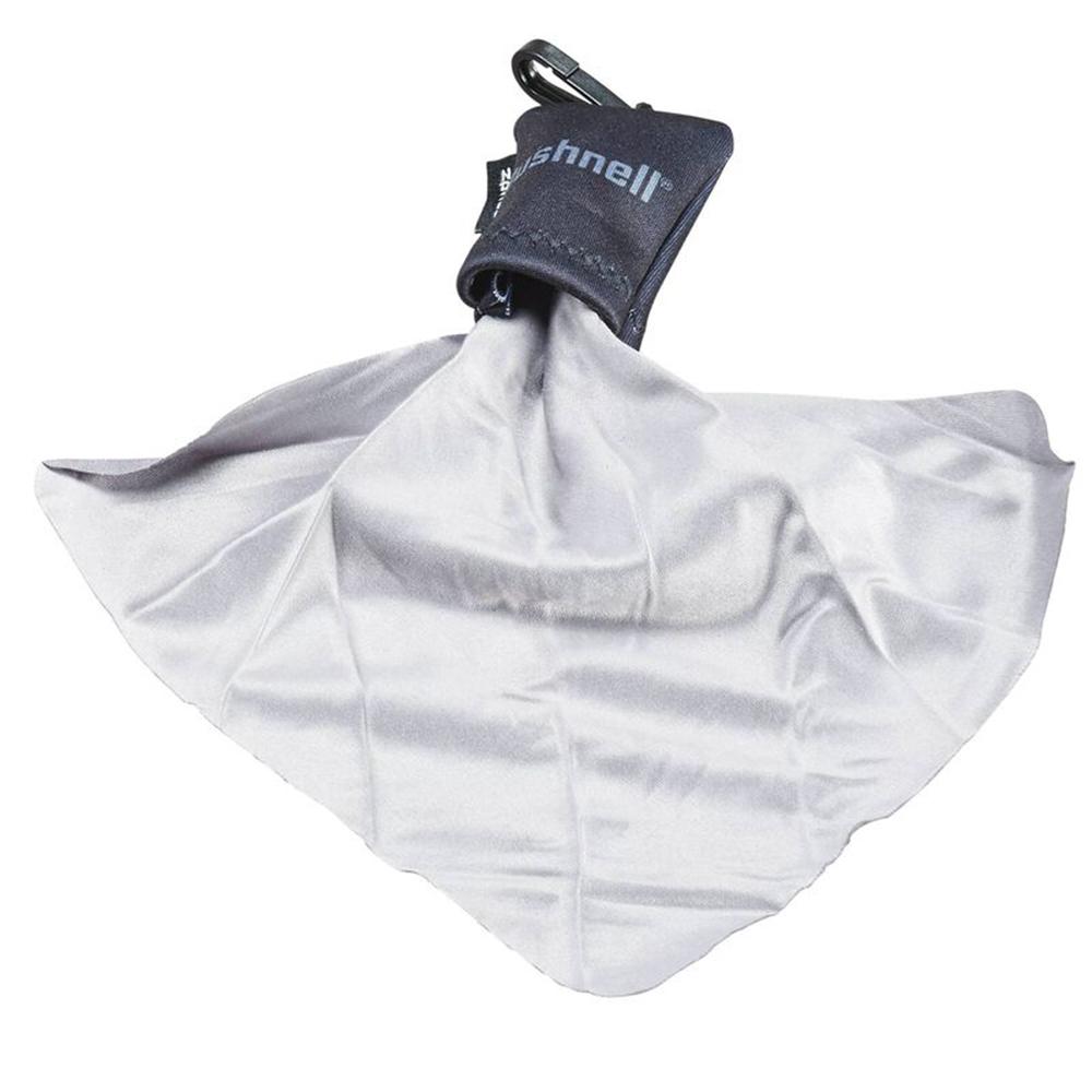 Bushnell SPUDZ Black cleaning cloth micro fiber w/ clip Hang Tag