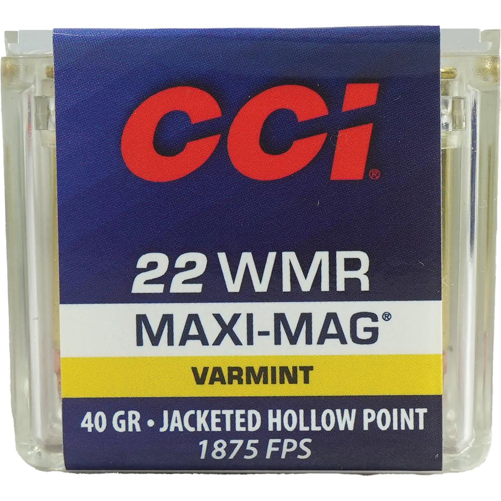 Cci Maxi-Mag Rimfire Ammunition .22 WMR 40 gr JHP 1875 fps 50/ct