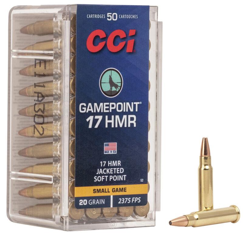 Cci .17 HMR GamePoint Rimfire Ammunition .17 HMR 20 gr JSP 2375 fps 50/ct