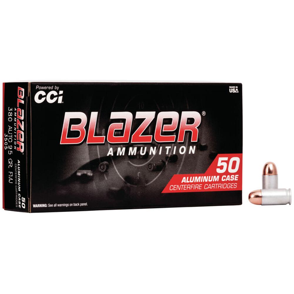 Cci Blazer Aluminum Handgun Ammunition .380 ACP 95 gr FMJ 945 fps 50/ct