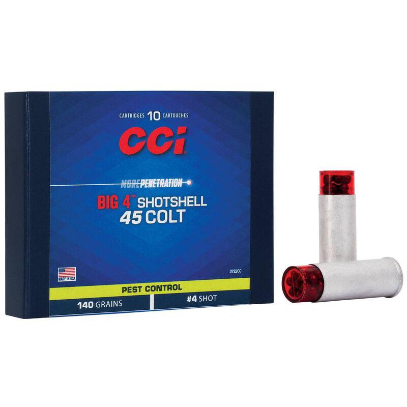 Cci Big 4 Handgun Shotshell Ammunition .45 Colt #4 850 fps 10/ct