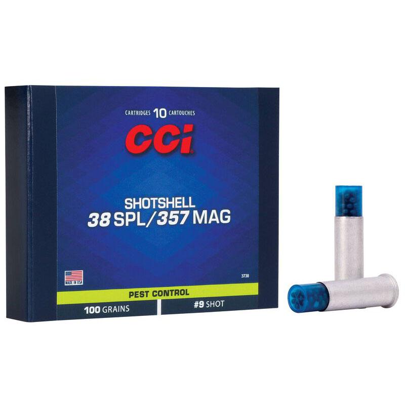 Cci Pest Control Handgun Shotshells .357 Magazine 100 gr #9 shot 1000 fps 10/ct