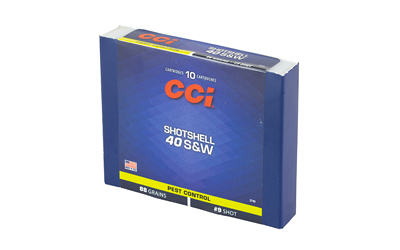 Cci Pest Control Handgun Shotshells .40 S&W 88 gr #9 shot 1250 fps 10/ct Cci Pest Control Handgun Shotshells .40 S&W 88 gr #9 shot 1250 fps 10/ct