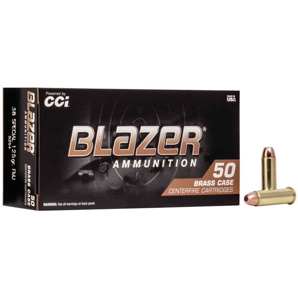 Cci Blazer Brass Handgun Ammunition .38 Spl 125 gr FMJ 865 fps 50/ct