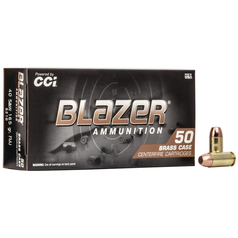 Cci Blazer Brass Handgun Ammunition .40 S&W 165 gr FMJ 1050 fps 50/ct