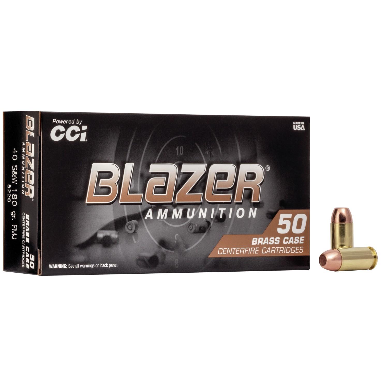 Cci Blazer Brass Handgun Ammunition .40 S&W 180 gr FMJ 985 fps 50/ct