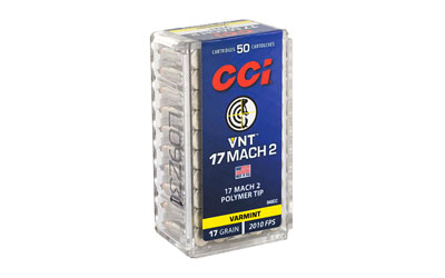 Cci Varmint Rimfire Ammunition .17 Mach 2 17 gr VNT 2010 fps 50/ct Cci Varmint Rimfire Ammunition .17 Mach 2 17 gr VNT 2010 fps 50/ct