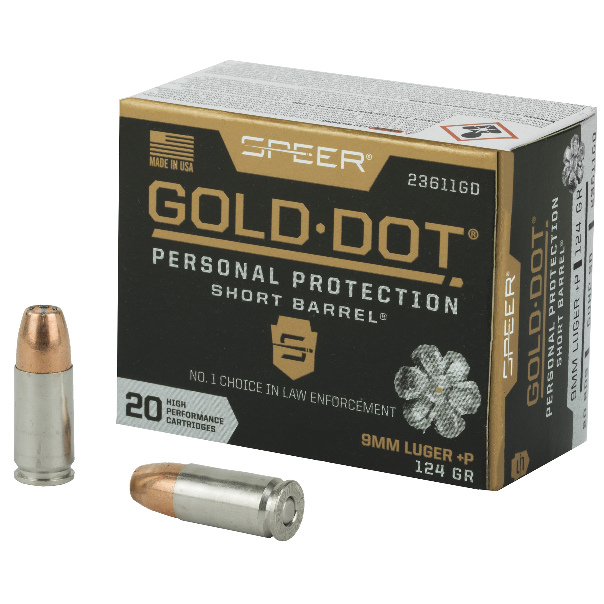 Speer Ammunition Speer Spr Gold Dot 9mm+P 124G Hp Sb 20/200