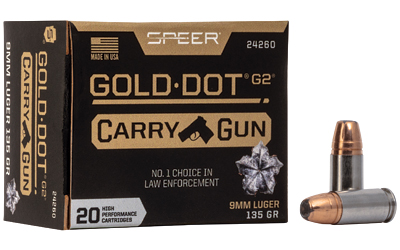 Speer Ammunition Speer Gold Dot G2 Carry Gun Handgun Ammunition 9mm Luger 135gr HP 20/ct